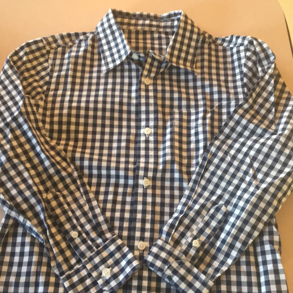 Old Navy LS gingham button up polo Large